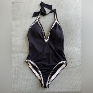 Seafolly Black and White One Piece Bathing Suit